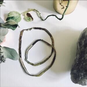 NEW ANTHROPOLOGIE Gold Tan Blue Beaded Bead Wrap Bracelet Necklace Jewelry